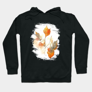 Leaf Autumn Season Nature Watercolor Art Painting Hoodie